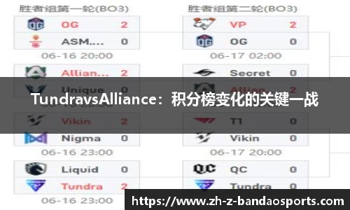 TundravsAlliance：积分榜变化的关键一战